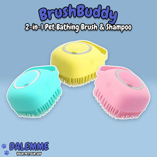 BrushBuddy | 2-in-1 Pet Bathing Brush & Shampoo Dispenser