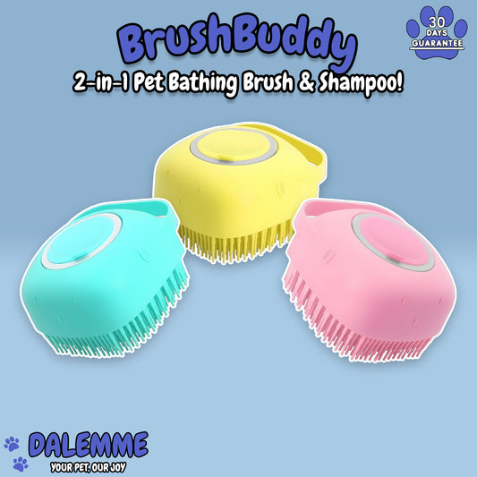 BrushBuddy | 2-in-1 Pet Bathing Brush & Shampoo Dispenser