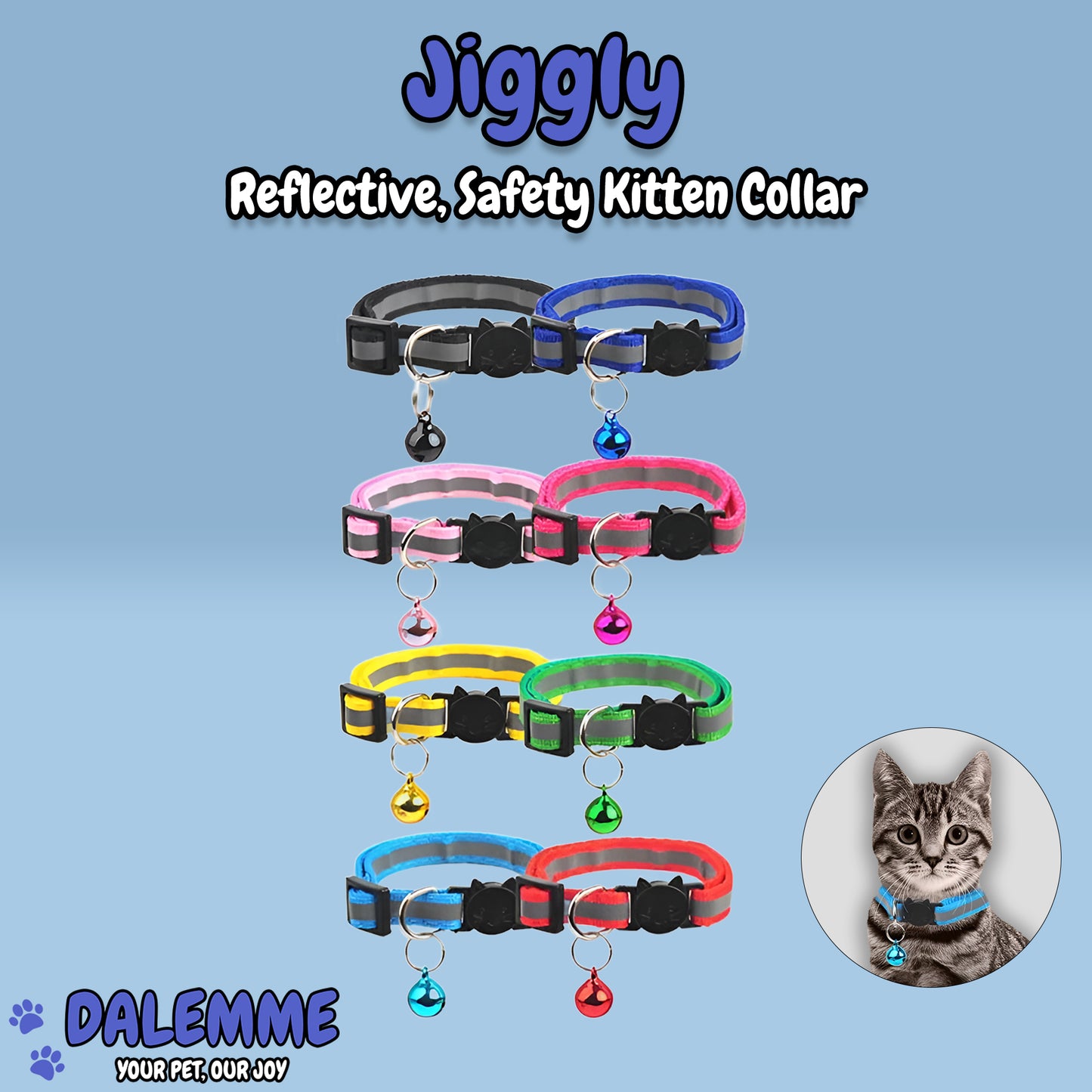 Jiggly - Reflective, Safety Kitten Collar